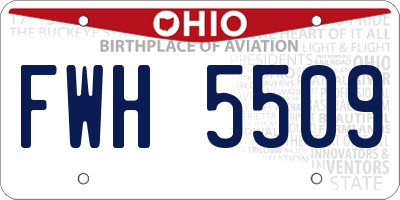 OH license plate FWH5509