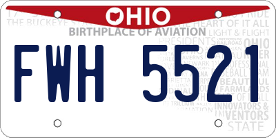 OH license plate FWH5521