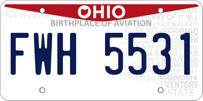 OH license plate FWH5531
