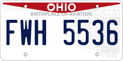OH license plate FWH5536