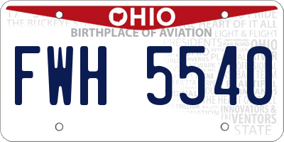 OH license plate FWH5540