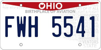 OH license plate FWH5541