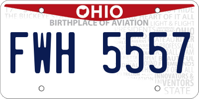 OH license plate FWH5557