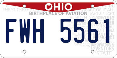 OH license plate FWH5561