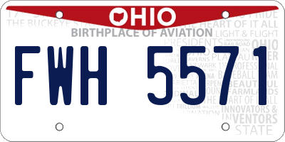 OH license plate FWH5571