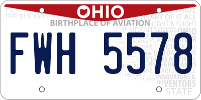 OH license plate FWH5578