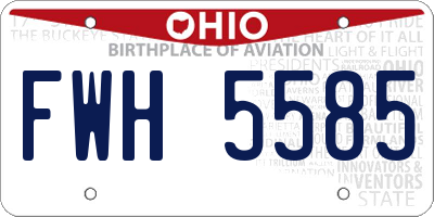 OH license plate FWH5585