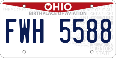 OH license plate FWH5588