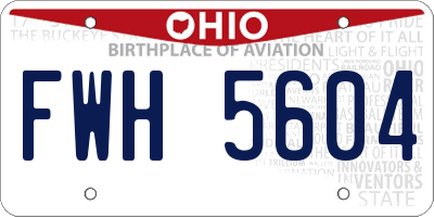 OH license plate FWH5604