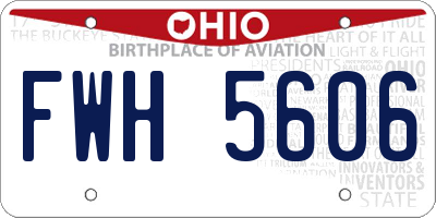 OH license plate FWH5606
