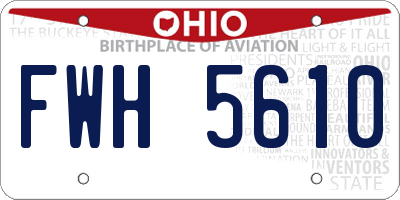 OH license plate FWH5610