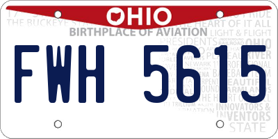 OH license plate FWH5615