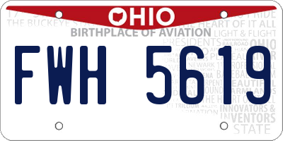 OH license plate FWH5619