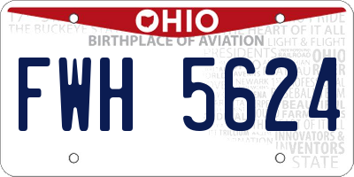 OH license plate FWH5624
