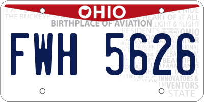 OH license plate FWH5626