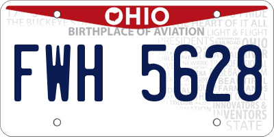 OH license plate FWH5628