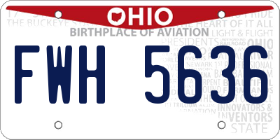 OH license plate FWH5636