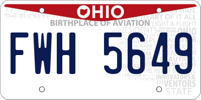 OH license plate FWH5649