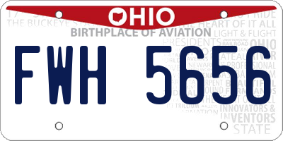 OH license plate FWH5656