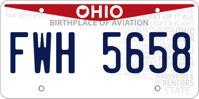 OH license plate FWH5658