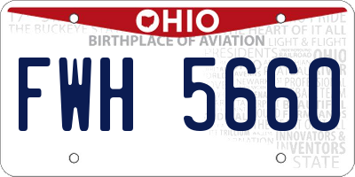 OH license plate FWH5660