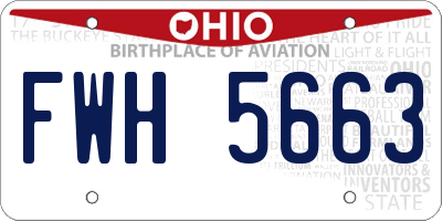 OH license plate FWH5663