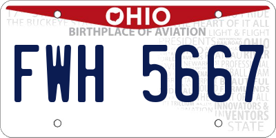 OH license plate FWH5667