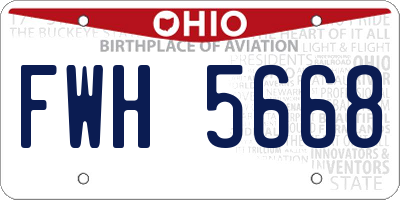 OH license plate FWH5668