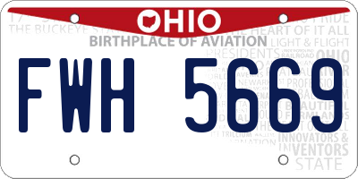 OH license plate FWH5669