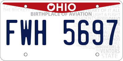 OH license plate FWH5697