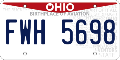 OH license plate FWH5698