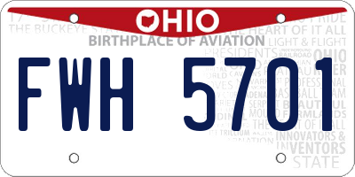 OH license plate FWH5701