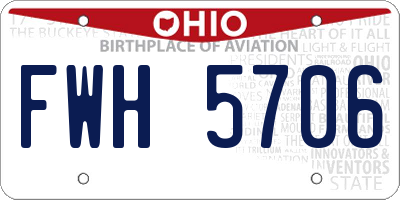 OH license plate FWH5706