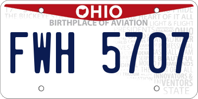 OH license plate FWH5707
