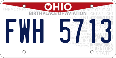 OH license plate FWH5713