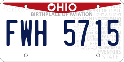 OH license plate FWH5715