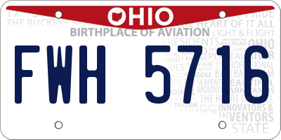 OH license plate FWH5716