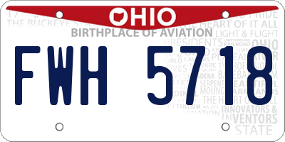 OH license plate FWH5718