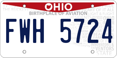 OH license plate FWH5724