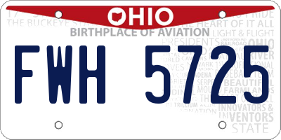 OH license plate FWH5725