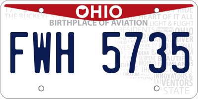 OH license plate FWH5735
