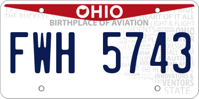 OH license plate FWH5743