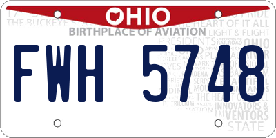 OH license plate FWH5748