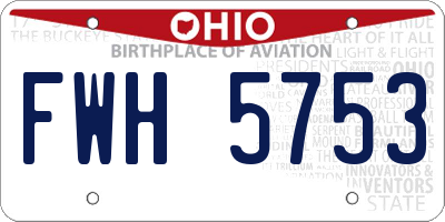 OH license plate FWH5753
