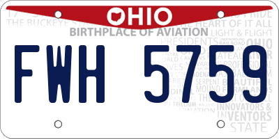 OH license plate FWH5759