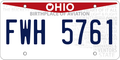 OH license plate FWH5761