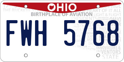 OH license plate FWH5768