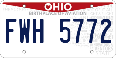 OH license plate FWH5772