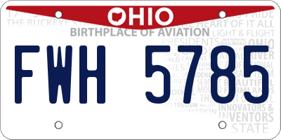 OH license plate FWH5785