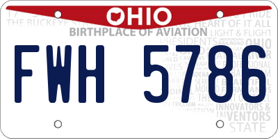 OH license plate FWH5786